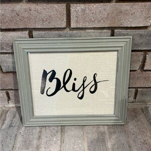 Gray/sage green Framed Bliss Wall Art